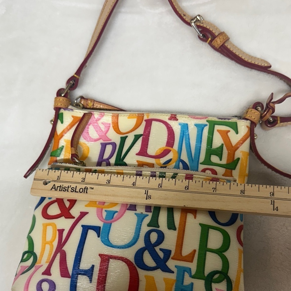 Dooney & Bourke Grafica Multicolor Letter Print Crossbody Bag vintage - Picture 8 of 13